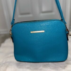 Turquoise Crossbody Bag with Gold Accent